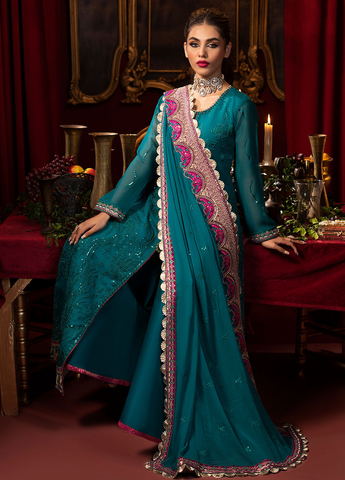 KD-1108 Jewel - Khawab Deeda Unstitched 4 Piece | Sahane – Sahane Store