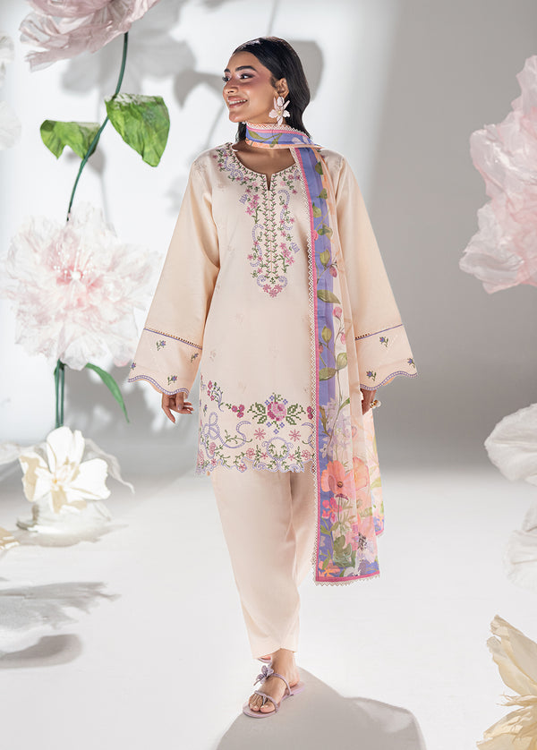 Sugar Bloom Embroidered Dobby Lawn 3-Piece Pret